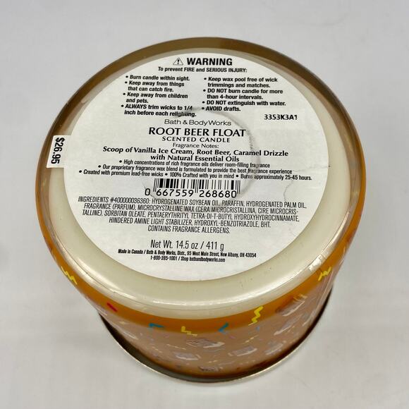 Bath & Body Works ROOT BEER FLOAT 3-Wick Scented Candle - NEW - Picture 4 of 4